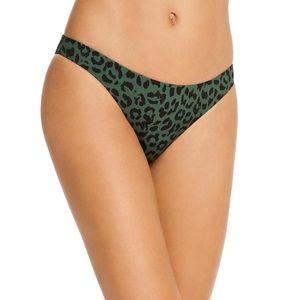 Aqua Cactus Leopard Print Scoop Bikini Swim Bottom Sm